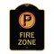 Signmission Designer Series Fire Zone No Parking, Black & Gold Aluminum Sign, 18" x 24", BG-1824-23972 A-DES-BG-1824-23972 - alternate 1